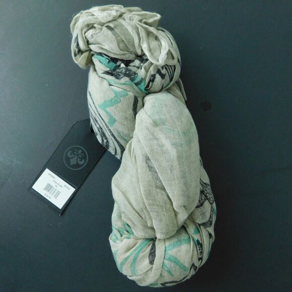 Affliction Live Fast Unisex GIANT Gauze Wrap Scarf 72x60 Beige Multicolor NWT - Picture 6 of 16